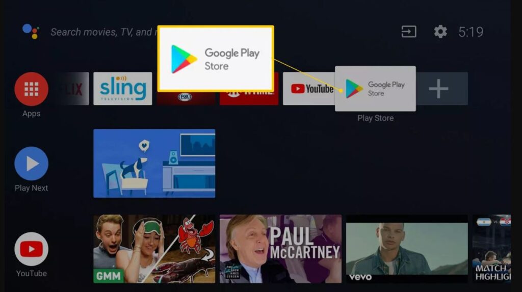 Google Play Store on Smart TV