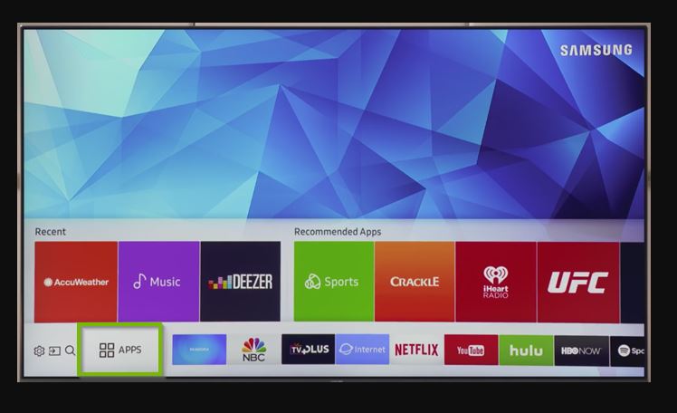 Choose Apps on Samsung TV