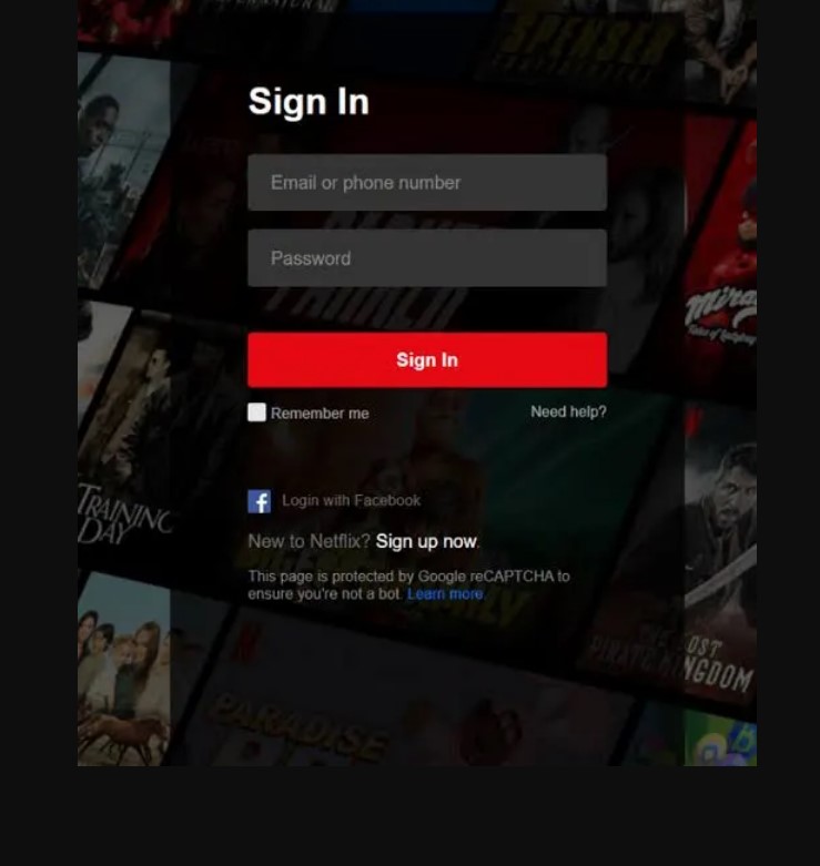 Log In to the Netflix app
